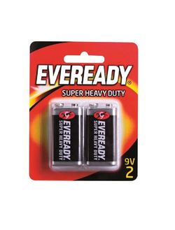 Eveready E000033000 Battery 9V Super Heavy Duty Black 2 Pack