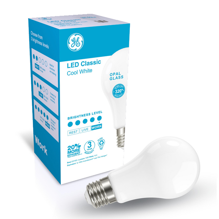 GE LED CLASSIC OPAL 10.5W 1350lm CW ES