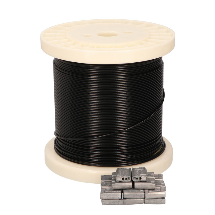 Wire & Fittings PVC Catenary Wire 250m Roll with 30 Locks