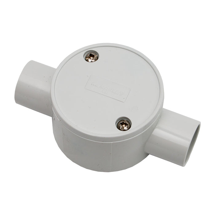 Marley CONDUIT JUNCTION BOX CIRCULAR 2W 20mm GREY 67x38 uPVC