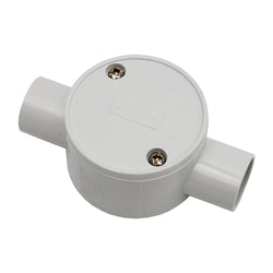 Marley CONDUIT JUNCTION BOX CIRCULAR 2W 25mm GREY 67x38 uPVC