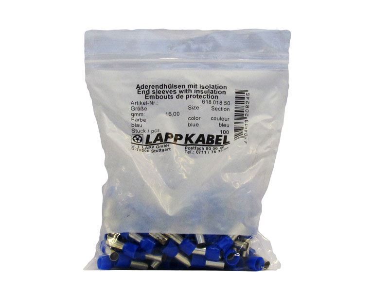 Lapp Ferrules Single 16mm2 x 18mm BU (100 Pack)