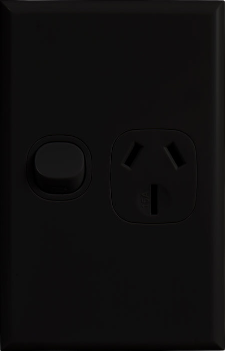 Vynco Home SWITCHGEAR P/POINT 15A VERT SINGLE BLACK