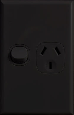 Vynco Home SWITCHGEAR P/POINT VERT SINGLE BLACK