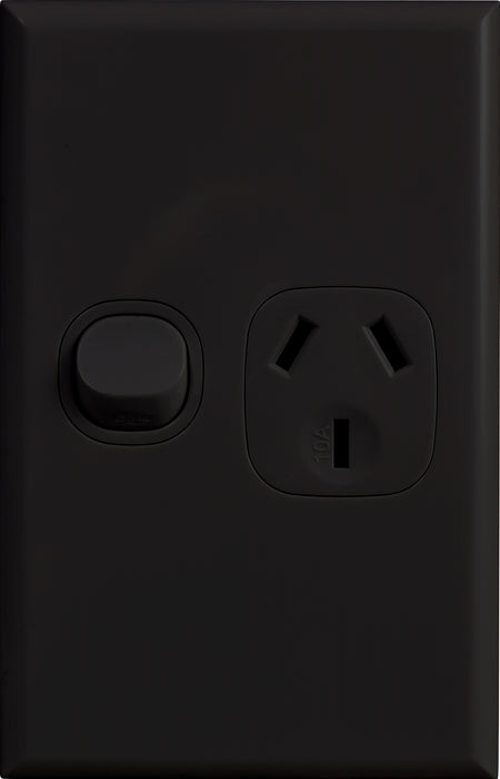 Vynco Home SWITCHGEAR P/POINT VERT SINGLE BLACK