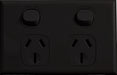 Vynco Home SWITCHGEAR P/POINT HORIZ DOUBLE BLACK