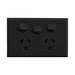 Vynco Home SWITCHGEAR P/POINT HORIZ DOUBLE XTRA SW BLACK