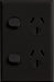 Vynco Home SWITCHGEAR P/POINT 15A VERT DOUBLE BLACK