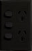 Vynco Home SWITCHGEAR P/POINT VERT DOUBLE XTRA SW BLACK