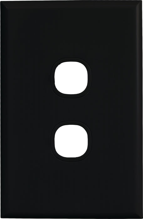 Vynco Home SWITCHGEAR SWITCH 2G PLATE ONLY BLACK