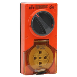 Pdl Switch socket 5 pin 32A ORANGE