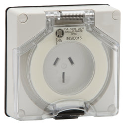 Pdl Socket outlet 3 pin 15A 250V Grey