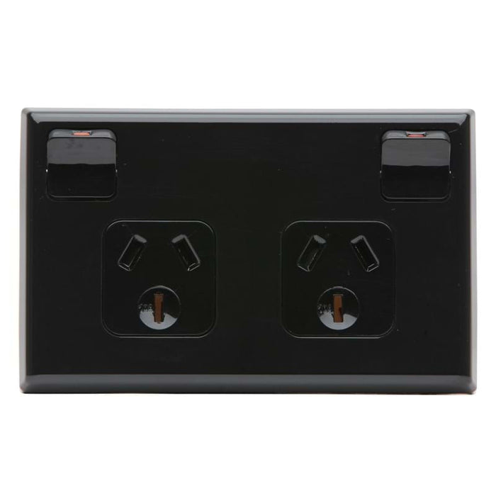 Pdl Double outlet 10A Black