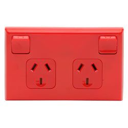 Pdl Double outlet 10AMP Red