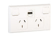 Pdl Double Horiz socket with USB charger WH