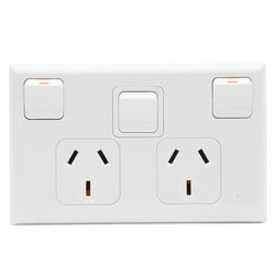 Pdl Double outlet 10A & sw H White