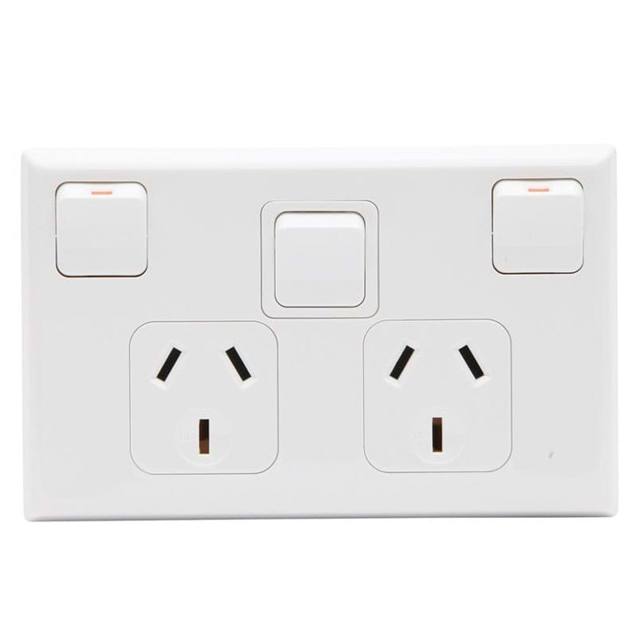 Pdl Double outlet 10A & sw H White