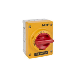 Katko ISO ENCLOSED SWITCH 3P 40A GREY POLY YEL/RED HANDLE