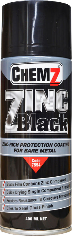 Chemz Black Zinc Zinc Rich For Bare Metals 400ml