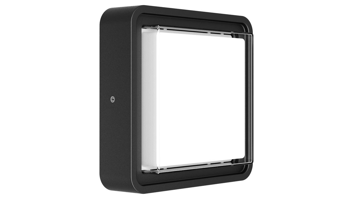 Glight SQ LED BULKHEAD 12W IP65 4000K NON DIM SANDED BLACK