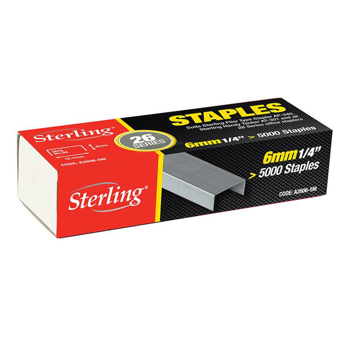 Trucut Sterling 26 Series Staples - 8mm/Box 5000