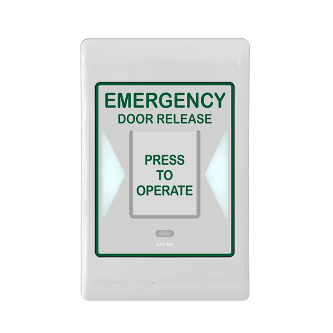 Arrowhead Emergency Exit Plate, with DPDT 2A Contacts, Buzzer and Back