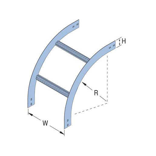 Unistrut 2076845 NEMA 16 Aluminium Cable Ladder External Riser AL16-ER-450