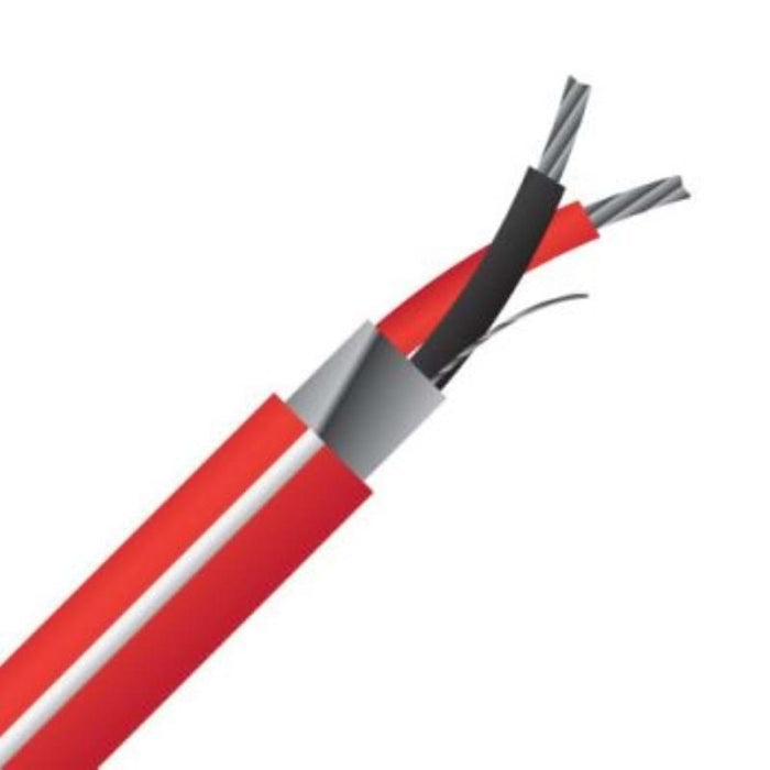 Maser Fire Alarm Cable, 2C, 1.25mm, Screened, Tinned Copper, Red