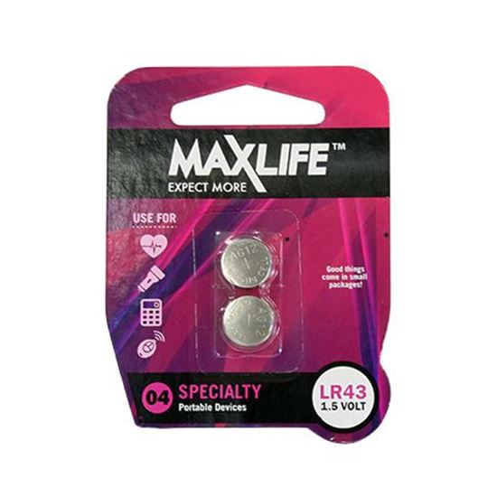 Maxlife Battery LR43 Alkaline Button Cell 2pc