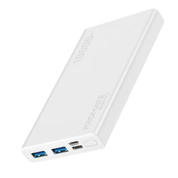 CDL Promate 10Ah Power Bank USB-C & Micro-USB Inputs White