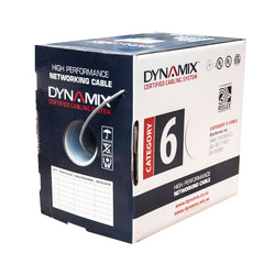 Dynamix Cat6 Grey UTP Solid Cable, 250Mhz, 24Awgx4P