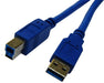 2m USB 3.0 USB-A Male to USB-B Male Cable. Colour Blue