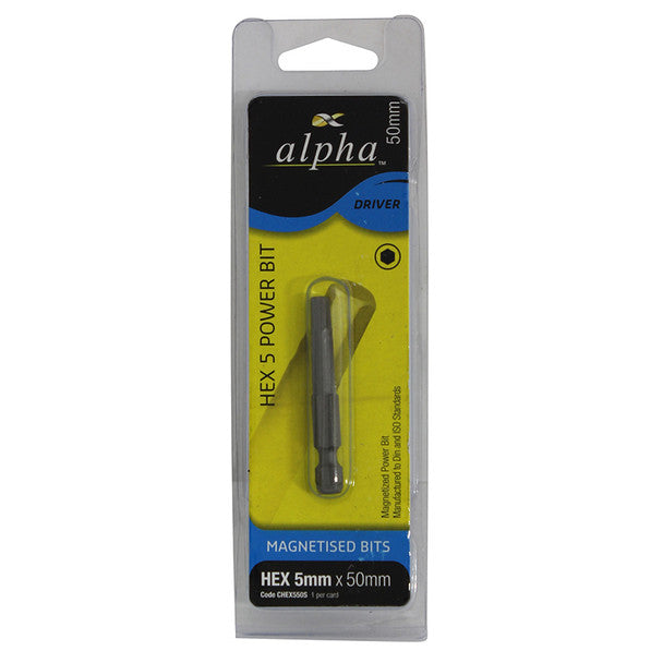 Trucut Alpha  Hex 5mm x 50mm Power Bit Carded