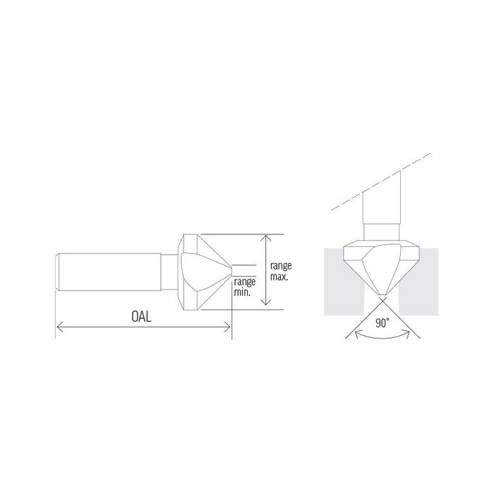 Trucut Alpha Single Flute Countersink 10mm