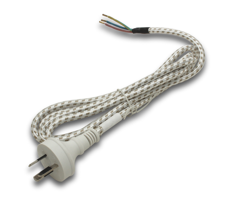 Elecsupp Cord Set 7.5A 3pin - 0.75mm Bare 2m Braided