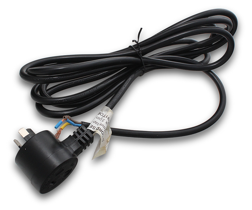 Elecsupp Cord set 3. 3/1.0 black TO 3pin