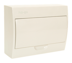 NHP MOD6 LOADCENTRE 8 WAY DIN SURFACE WHITE DOOR