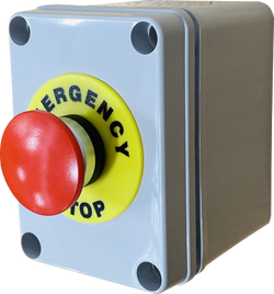 EMERGENCY STOP PUSHBUTTON STATION, 110x80x65mm DEEP