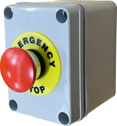 EMERGENCY STOP PUSHBUTTON STATION, 110x80x65mm DEEP