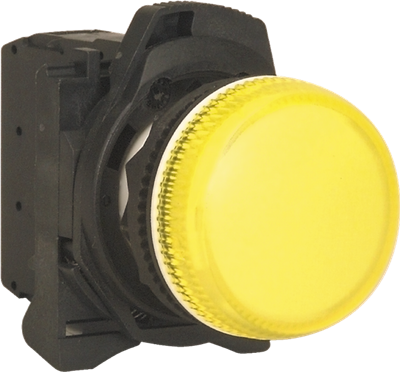 PILOT LIGHT 22.5mm PLASTIC LED 240V AC YELLOW