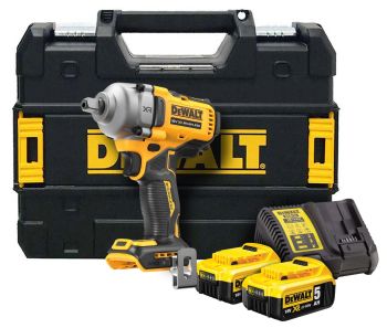 DeWalt 18V XR 1/2" Mid Torque Wrench Dp 5.0Ah Kit