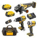 DeWalt 18V XR 3 Piece Kit - 5.0Ah (Hammer Drill DCD805N-XJ, Impact Wrench Hog Ring DCF921N-XJ, Angle Grinder DCG406N-XJ)