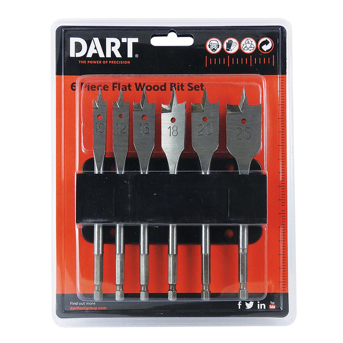 Trucut Dart  6 Piece Spade Bit Set (10,12,16,18,20,25mm)