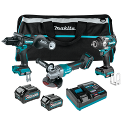 Makita XGT 3Pc Combo Kit (Drill/Grinder/Wrench) 2.5/4.0Ah Battery and Charger