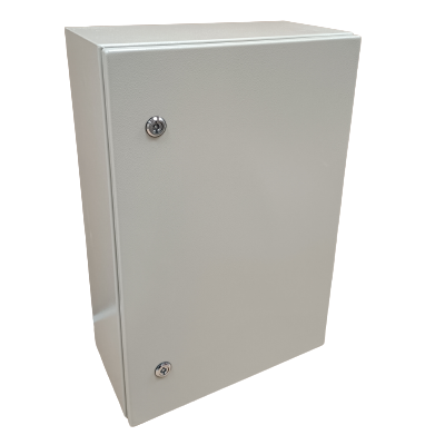 METAL ENCLOSURE 700H x 500W x 260D, 1-DOOR IP66 c/w GEAR PLATE & WALL BRACKETS