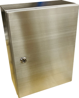 SS304 ENCLOSURE 400H x 300W x 200D, 1-DOOR IP66 c/w GEAR PLATE (no brackets)