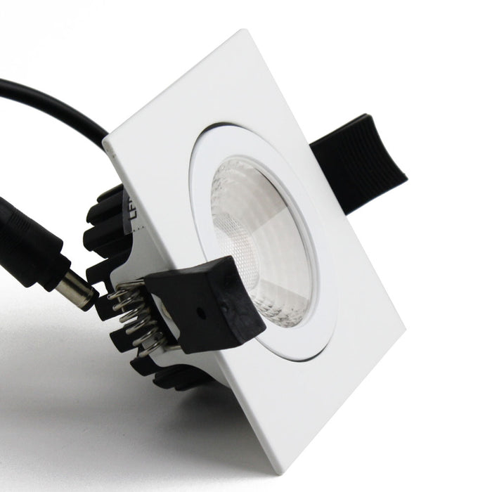 PROLUX LIGHT DOWNLIGHT 8W TILT RECESS CUTOUT 70 BLACK 3K 80X80X70X