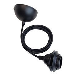 PROLUX LIGHT PENDANT E27 DROPPER & HOOK BLACK 1.5 DROP 3K