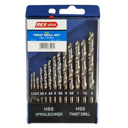 Rex-Plus Twist drill set 2-8mm 13pc