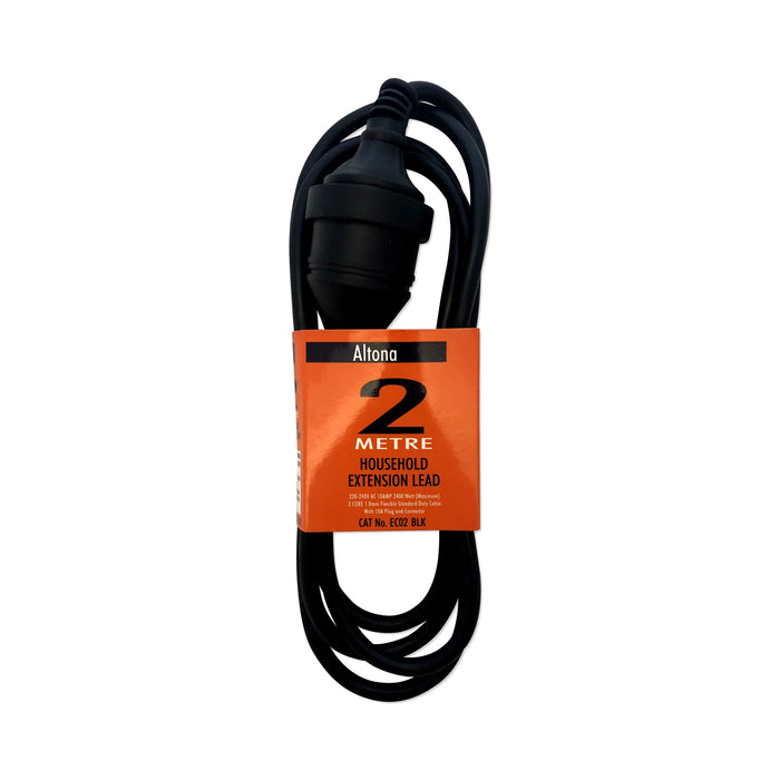 Altona 2mtr Light Duty 10A Ext. Lead - Black